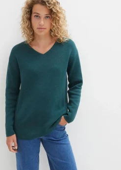 Milano Rib Pullover mit V-Ausschnitt