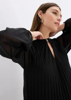 Minikleid aus feinem Chiffon mit Plisseé