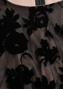 Minikleid aus feinem Mesh mit Flockprint