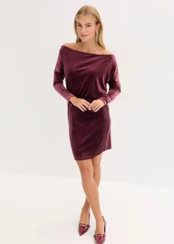 Minikleid aus fließendem Samt und Glitzer