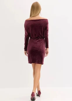 Minikleid aus fließendem Samt und Glitzer