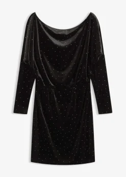 Minikleid aus fließendem Samt und Glitzer