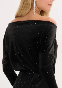 Minikleid aus fließendem Samt und Glitzer