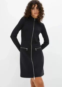 Minikleid aus Punto di Roma mit Reißveschlussdetail