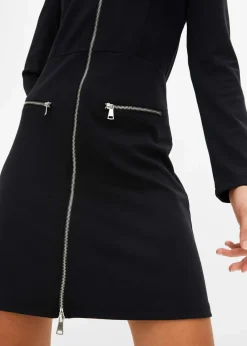 Minikleid aus Punto di Roma mit Reißveschlussdetail