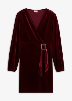 Minikleid aus softem Samt im Wickeloptik