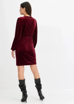 Minikleid aus softem Samt im Wickeloptik