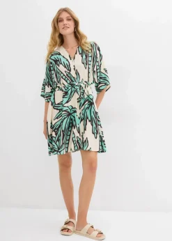 Minikleid mit Kimono-Ärmeln aus fließender Viskose