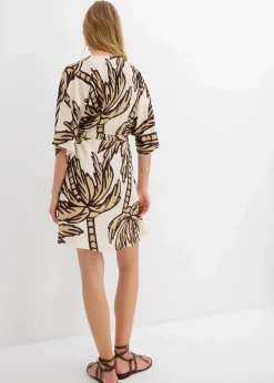 Minikleid mit Kimono-Ärmeln aus fließender Viskose