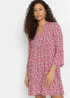 Minikleid mit Volants aus fließender Viskose