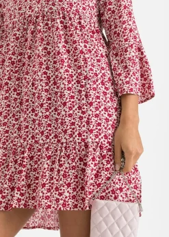 Minikleid mit Volants aus fließender Viskose