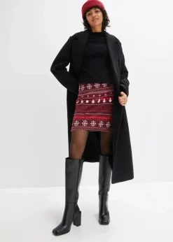 Minirock mit Norwegermuster aus Baumwoll-Elasthan-Mix