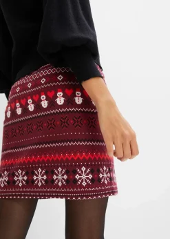 Minirock mit Norwegermuster aus Baumwoll-Elasthan-Mix