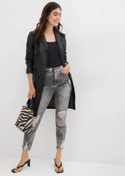 Mom-Jeans High Waist mit Destroy-Effekten