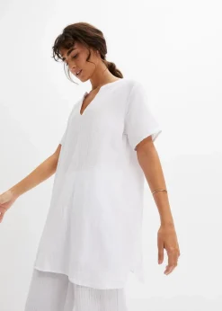 Musselin Long-Tunika aus reiner Baumwolle