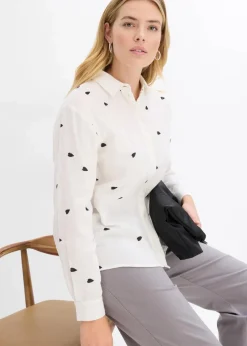 Musselin-Bluse mit Herzen