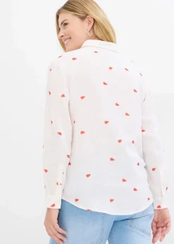 Musselin-Bluse mit Herzen