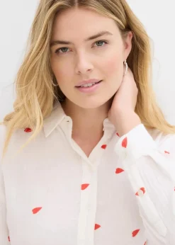 Musselin-Bluse mit Herzen