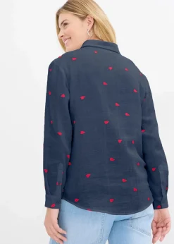 Musselin-Bluse mit Herzen