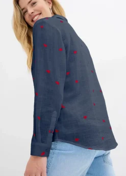 Musselin-Bluse mit Herzen
