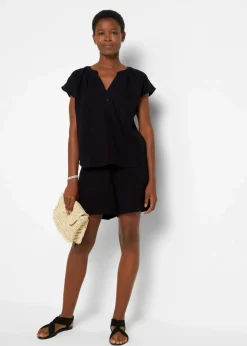 Musselin-Blusentop aus reiner Baumwolle