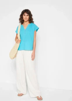 Musselin-Blusentop aus reiner Baumwolle