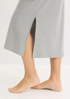 Nachthemd aus Rippe mit Knopfleiste