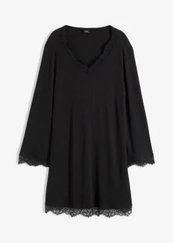 Nachthemd aus Rippe mit Spitze