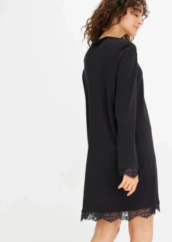 Nachthemd aus Rippe mit Spitze