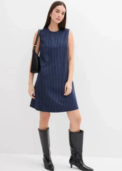 Nadelstreifen Minikleid aus Viskose-Mix