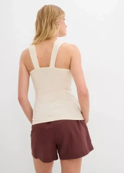 Neckholder-Top mit gehämmerter Deko-Schnalle