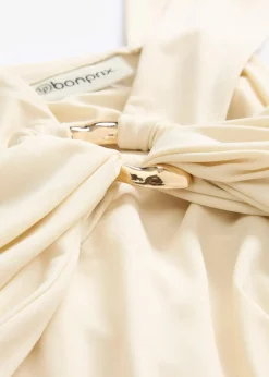 Neckholder-Top mit gehämmerter Deko-Schnalle