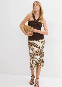 Neckholder-Top mit gehämmerter Deko-Schnalle