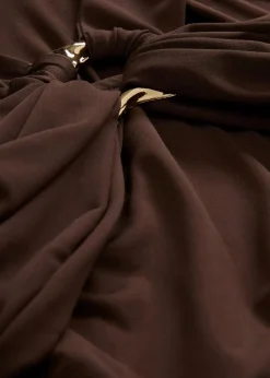 Neckholder-Top mit gehämmerter Deko-Schnalle