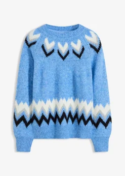 Norweger-Pullover mit Glitzerstreifen