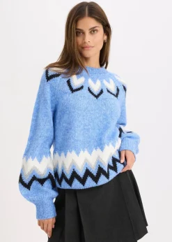 Norweger-Pullover mit Glitzerstreifen