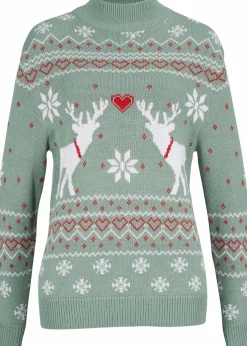 Norweger-Pullover mit Turtleneck