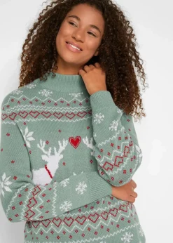 Norweger-Pullover mit Turtleneck