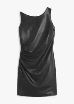 Offshoulder Minikleid in Lederimitat