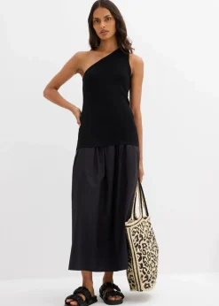 Off-Shoulder Stricktop aus Viskose-Mix