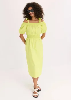 Off-Shoulder-Kleid aus reiner Bio-Baumwolle