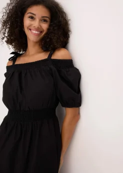 Off-Shoulder-Kleid aus reiner Bio-Baumwolle