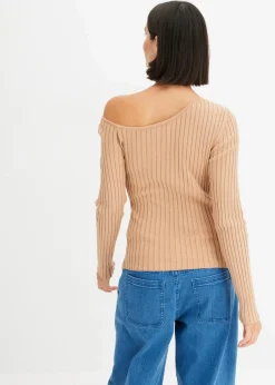 One Shoulder Rib-shirt