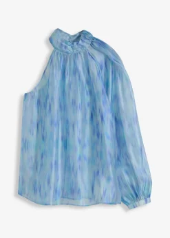 One-Shoulder Chiffonbluse mit leichter Transparenz