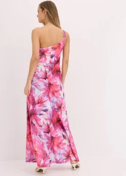 One-Shoulder-Kleid aus strukturiertem Crepe