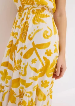 One-Shoulder-Kleid aus strukturierter Viskose