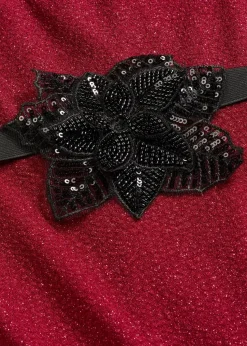 One-Shoulder-Kleid mit Glitzer