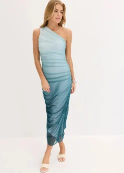One-Shoulder-Kleid mit Mesheinsatz
