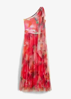 One-Shoulder-Kleid mit plissiertem Tüllrock