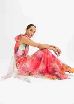 One-Shoulder-Kleid mit plissiertem Tüllrock